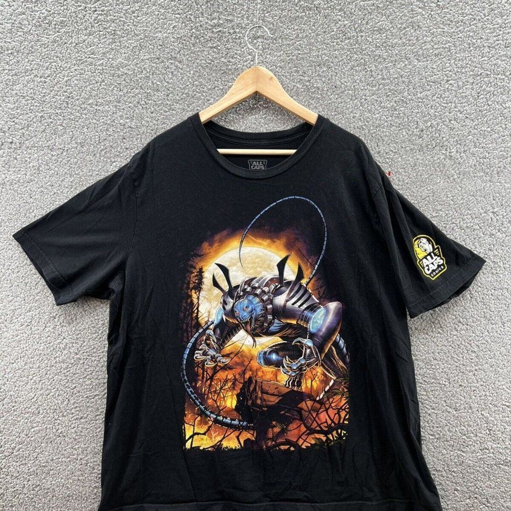 All Caps Comics Salamandroid Black T-Shirt Dale Known Art CyberFrog Size 3XL